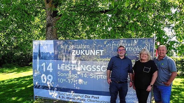Die Vorfreude auf die Leistungsschau am Sonntag, 14. September, wächst (von links): Robert Bucher und Gabriele Etzel vom ...