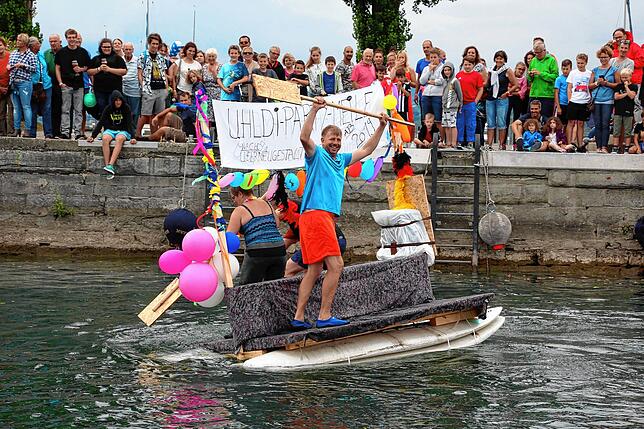 2018: Gewinner sind Familie Kaspar mit &bdquo;Uhldi Party Meile&ldquo;, die es nach der Uferneugestaltung im Jahr 2019 geben soll.