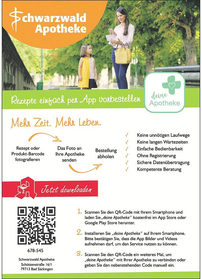 Bild 1: 55 Jahre Schwarzwaldapotheke Bad Säckingen : Service und Beratung stehen an erster Stelle