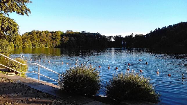 Das Freibad am Steißlinger See, hier ein Archivbild: In diesem Gewässer geht es rasch tief ins Wasser, während der Bodensee eine ...