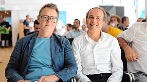 Sternekoch Holger Stromberg (links) und Zellbiologe Aziz Cayli führen gemeinsam das Unternehmen Nutriomix, bei dem Geschmack und ...