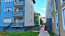 Das ockerfarbene Gebäude rechts (Haus D) hat die Bundesanstalt für Immobilienaufgaben neu errichtet. Die drei dahinter liegenden Riegel, ...