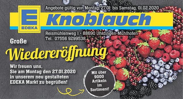 Bild 1: EDEKA Knoblauch Uhldingen - Mühlhofen: Wiedereröffnung nach zweiwöchiger Umbauzeit