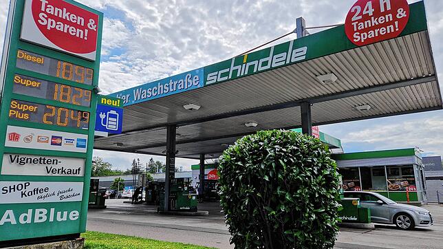 Die Spritpreise am 27. August an der Schindele-Tankstelle in Hörbranz.