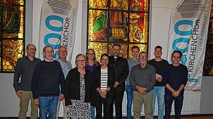 Der Kirchenchor Tiengen freut sich auf das Jubiläumsjahr (von links): Matthias Harnau (Vorsitzender), Ulrich Jahn (Kassierer), Klaus ...