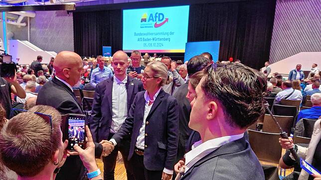 Immer im Mittelpunkt: Alice Weidel, die in Ulm von den AfD-Mitgliedern auf Platz 1 der Landesliste für die Bundestagswahl gewählt wurde.