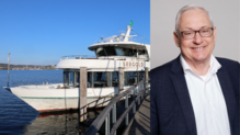Die „Seegold“-Fähre am Anleger in Wallhausen (links). Aktuell ist sie nicht in Betrieb, im April 2026 wird sie wieder ablegen. ...