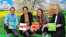 Sie freuen sich auf kommende Woche: Messe-Chef Klaus Wellmann, Projektleiterin Julia Graf sowie Yasmin Auerswald und Mirja Raff, ...