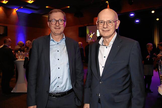 Wirtschaftsprüfer und Steuerberater Matthias Berger und Wolf Morlock, Vorstandsvorsitzender der Sparkasse Hochrhein.