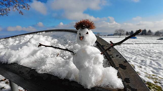 In Litzelstetten grüßt schon dieser frostige Kerl.