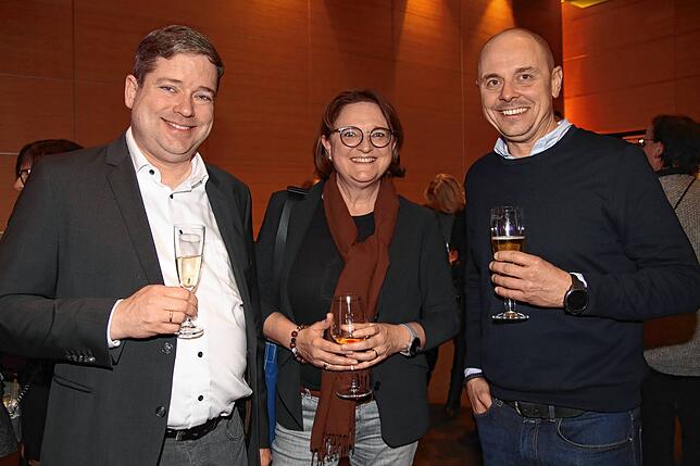 Die Führung des Hochrhein-Gymnasiums: Schulleiter Markus Funck, seine Stellvertreterin Simone Padovan und Abteilungsleiter ...
