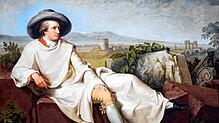 Goethe in der Campagna, gemalt von Johann Heinrich Wilhelm Tischbein im Jahr 1787.