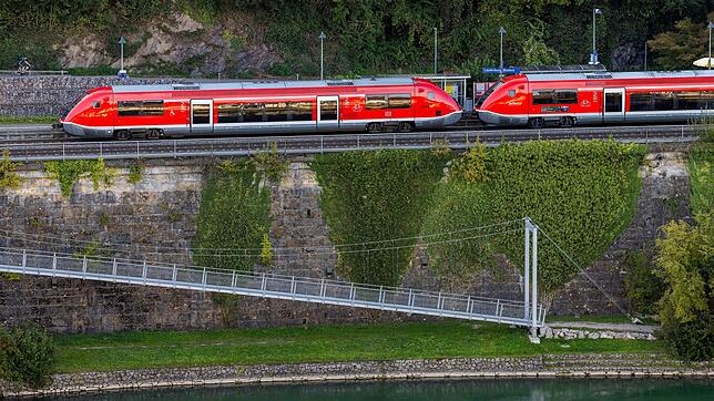 Die Hochrheinbahn fährt im Grenzgebiet zwischen Deutschland und der Schweiz.