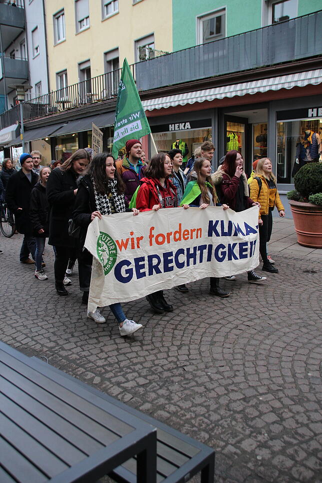 Die Häfler Ortsgruppe von Fridays for Future bei einer Demonstration im Januar.