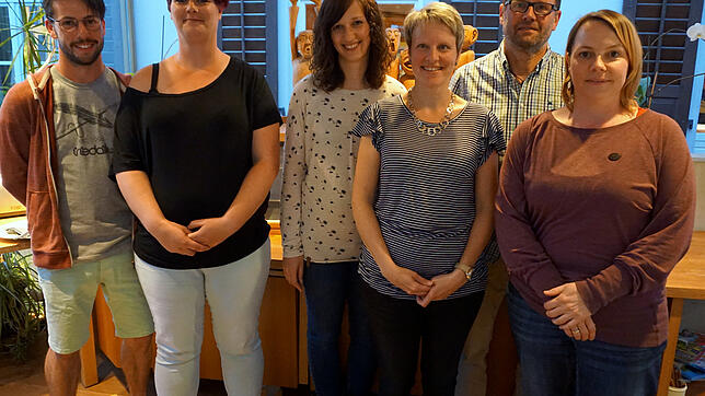 Mit diesem Vorstandsteam geht der Ühlinger Narrenverein Stiegele Chatz in sein Jubiläumsjahr 2020 (von links) Michael Beck, Amja ...