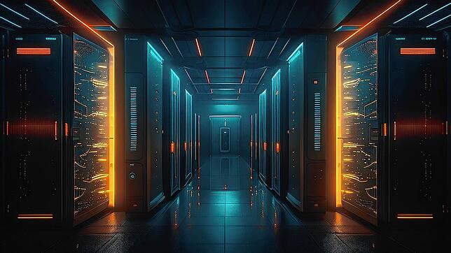 Blick in ein Rechenzentrum. Der Einsatz Künstlicher Intelligenz setzt enorme Rechnerleistungen voraus.
