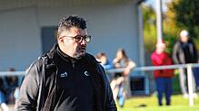 Carmine Italiano, Trainer der SG Marbach/Rietheim, kann mit der gezeigten Moral seiner Mannschaft durchaus zufrieden sein und freut sich ...