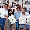 Neues Logo für Waldshut: Christian Straub, Thomas Wartner, Stefanie Kreß (von links, W+F) und Gilberto Cammisa (Logoslab) zeigen wie es ...