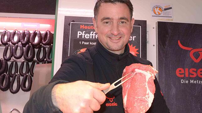 Metzger-Meister Thomas Eisele empfiehlt heute Rumpsteak.