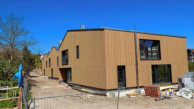 Die Fassade ist schon fertig: Der Bau der neuen Kindertagesstätte ist im Zeitplan. Im September startet der Betrieb.