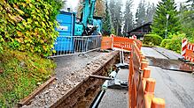 Schon ganz schön weit sind die Arbeiten am Nahwärmenetz in der Belchenstraße gediehen – und auch in Richtung Taunusstraße haben die ...