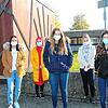Die Neuntklässlerinnen sehen die Maskenpflicht differenziert, von links Letizia lo Porto, Dilara Parlak, Amelie Renz, Hanna Parschau und ...