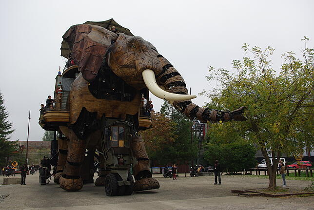 Zu den ganz außergewöhnlichen Besonderheiten von Nantes gehört die Ile de Nantes mit ihren Machines de l‘ile, zu denen dieser ...