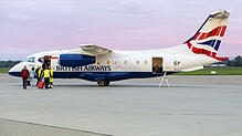 Bereits um 7 Uhr startete der Erstflug der Sun Air von Friedrichshafen nach Toulouse mit einem Dornier-Jet DO 328.