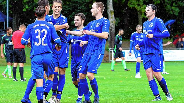 Die Spieler der Spfr. Owingen-Billafingen beim Sieg über den FC Steißlingen.