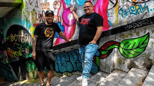 Jonas Fehlinger (links) und Nicola Schurr wollen für neue Graffiti-Möglichkeiten in Villingen-Schwenningen sorgen. Beispielsweise soll ...