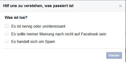 Früher hatte man danach diese drei Unterpunkte - mittlerweile hat das soziale Netzwerk die Möglichkeiten jedoch deutlich verbessert.