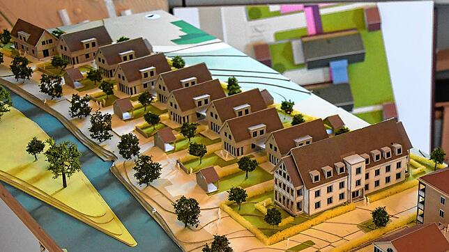 Ein Architekturmodell des Architekturbüros des gräflichen Hauses Bodman aus dem Jahr 2020. Der Bereich Schlosswiese sieht ein ...