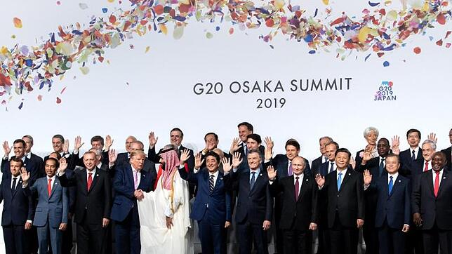 Familienfoto: Gruppenbild zum Start des G20-Gipfels.