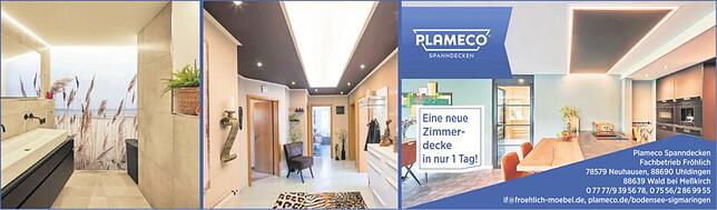 Bild 1: Fröhlich Möbel Neuhausen: Unkompliziert und schnell zum frischen Look  mit einer neuen Plameco-Spanndecke