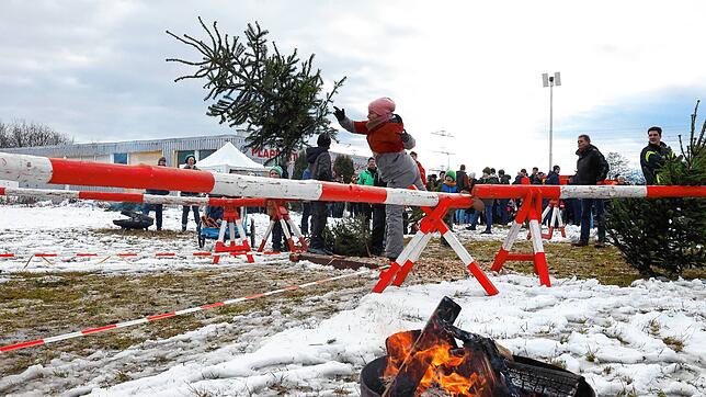 Bild : In Marbach fliegen die Weihnachtsbäume durch die Luft