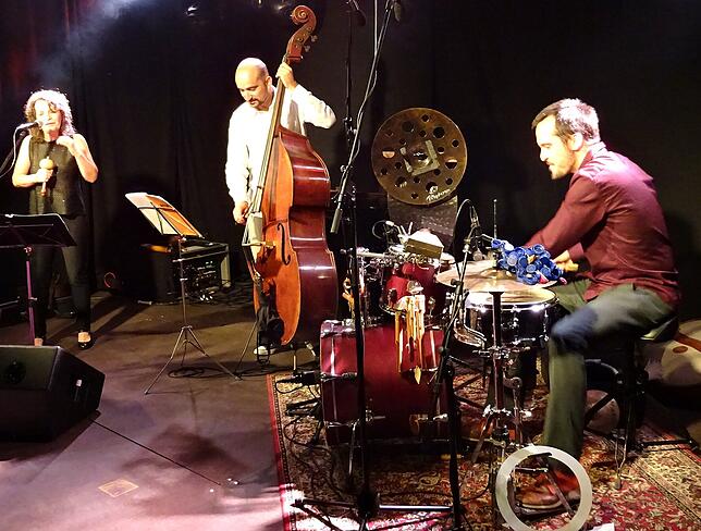 Latin-Folk mit Lucia Pulido und ihrer Band gab es am Samstagabend beim Innenhof-Festival.