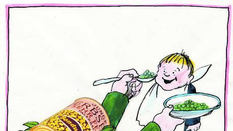 Erinnerungen an Schubkarren mit Konservengemüse von Tomi Ungerer.