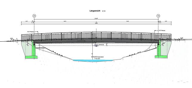 Die Skizze zeigt den Planentwurf für die neue Schlüchtbrücke aus Stahl in der Pater-Jordan-Straße in Gurtweil.
