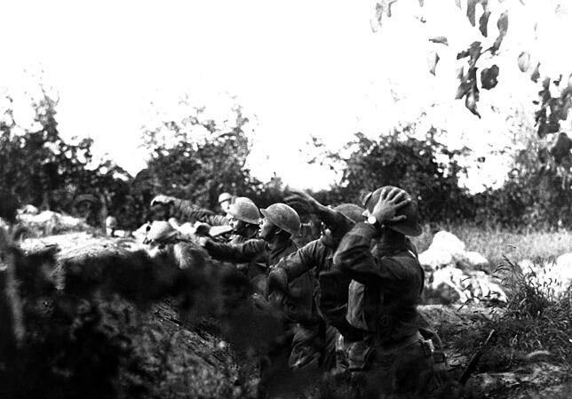 US-Soldaten an der Piave-Front des Ersten Weltkriegs US-Soldaten an der Piave-Front.