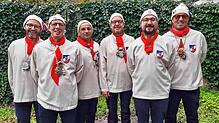Die Geehrten der Narrozunft Waldshut mit Zunftmeister Stephan Vatter (von links): Joe Keller (15 Jahre Narrenrat), Norbert Wassmer (15 ...