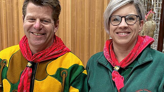 Zunftmeister Guntram Brütsch und seine Frau Melanie vom Randegger Narrenverein Fidelia Unkenbrenner sind stolz auf den sagenhaften ...