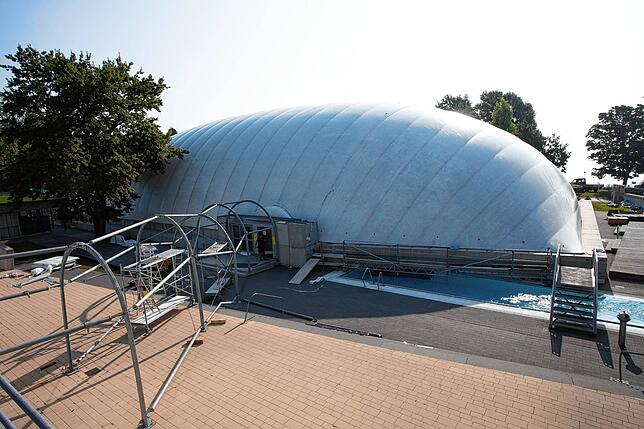 Die Traglufthalle in der Bodensee Therme kommt im Herbst wieder zum Einsatz.