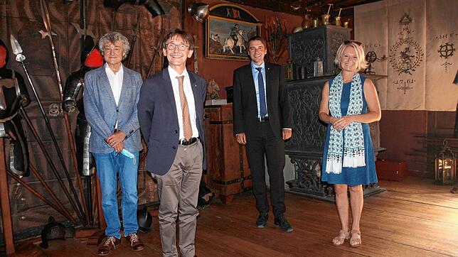 Im historischen Rathaus in Stein am Rhein informierten sie über die Museumsnacht (von links): Ulrich Böhni, Raphaël Rohner, Patrick ...