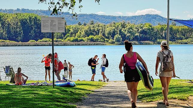 An einigen Tagen war es zu regnerisch für Baden im Untersee, hier am Campingplatz in Markelfingen.