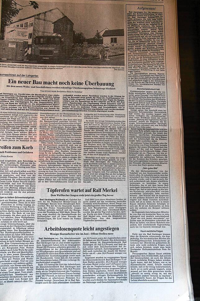 Am 5. August 1983 berichtete der SÜDKURIER über den Schülerstreich im Scheffel-Gymnasium. Susanne Eschbach