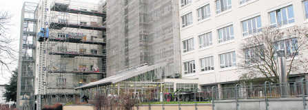 Baustelle Krankenhaus: Wenn der Pflegebereich fertig saniert wird, kommt die Erweiterung für den Funktionsbereich.