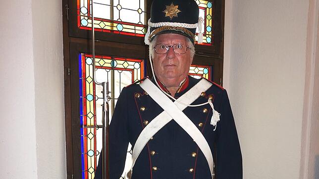 Die Bürgerwehr Tiengen, hier Winfried Fiege, organisiert das Landestreffen der Bürgerwehren und Milizen Badden-Südhessen am Schwyzertag.