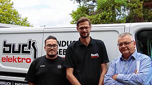 Simon Rahmel (ausgebildeter Elektroniker für Energie- und Gebäudetechnik), Christian Galster (Projektleiter und interimsmäßig für Azubis ...