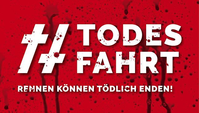 Dieses Banner ist Teil der Kampagne gegen illegale Autorennen.
