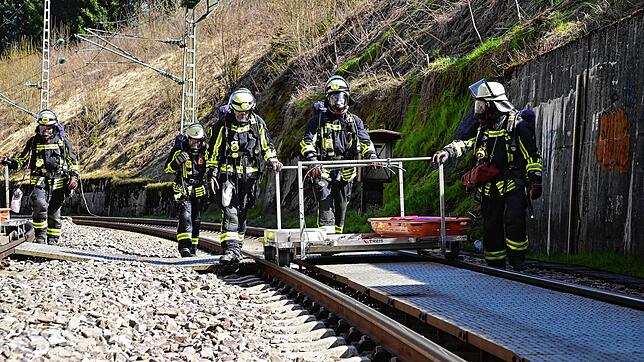 Bild : Schwarzwaldbahn: 250 Einsatzkräfte proben Ernstfall im Sommerauer Tunnel